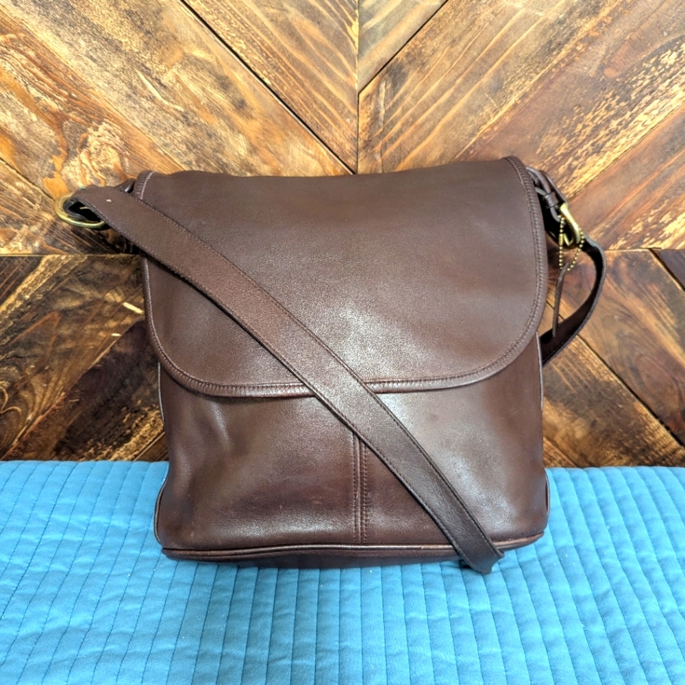 Coach Whitney Vintage Brown Leather Crossbody Bag